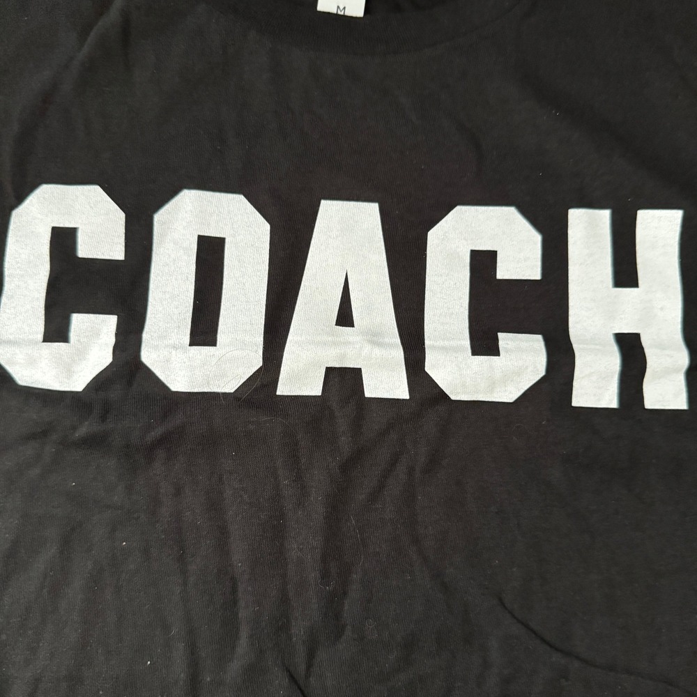 Tultex Coach Graphic T Shirt Black‎ Short Sleeve Crew Neck Size Medium - Picture 11 of 12